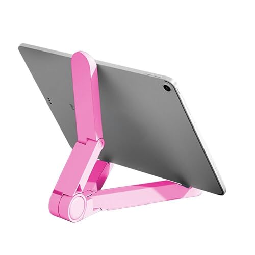 Tragbarer, Faltbarer Ständer, kompatibel mit 4-11-Zoll-Tablets, Telefon-Desktop-Kunststoffhalter für iPhone, Samsung, iPad, Telefonständer, Pink, 185 x 24 x 32 mm von NUZIXINXW