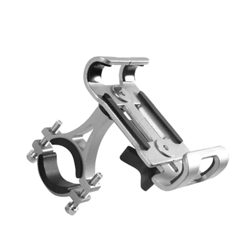 NVCPHGEDEK Motorrad Telefonhalterung Motorrad-Navigationshalterung Für Mountainbike-Handys Unterstützt Navigationshalterung Aluminium-Halterung Anti-Rutsch-Lenker-Telefonständer(Sliver) von NVCPHGEDEK