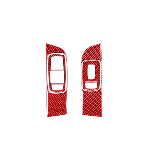 NVDERTA Kompatibel mit Dodge Challenger 2015, 2016, 2017, 2018, 2019, 2020, 2021, 2022, Fensterheberverkleidung, Dekoration, Autozubehör, Kohlefaser (rote Kohlefaser C) von NVDERTA