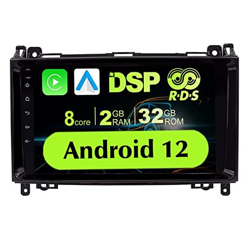 Android 12 Autoradio Kompatibel mit Mercedes vito w639 Autoradio W169 W245 W639 mit Carautoplay Android Auto Octa-Core CPU,9 Zoll IPS Touchscreen mit Bluetooth 5.0 USB WiFi SWC DSP DAB,2+32G von NVGOTEV