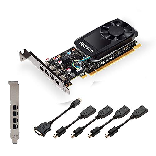 NVIDIA Quadro P600 2GB GDDR5 Grafikkarte - 128 Bit Memory Bus, 4 DisplayPorts, Low and High Profile Bracket (erneuert) von NVIDIA