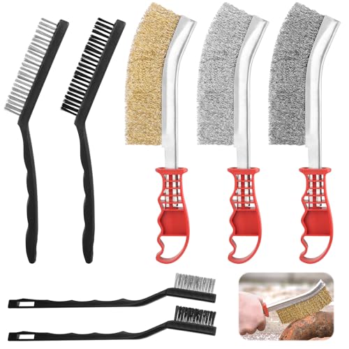 7 Stück Drahtbürste Set, Stahlbürste mit Messingbürste Grill, Edelstahlbürste und Nylonbürste, Metallbürste für Holz, Bohrer, Reinigung Schweißschlacke, Rostentfernung, Drahtbürsten Set 7 Stück Drahtbürste Set, Stahlbürste mit Messingbürste Grill, Edelstahlbürste und Nylonbürste, Metallbürste für Holz, Bohrer, Reinigung Schweißschlacke, Rostentfernung, Drahtbürsten Set von NVIYAM
