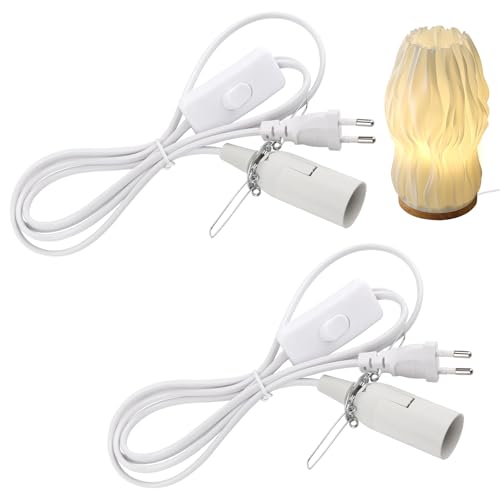 NVIYAM 2 X E14 Lampenfassung mit 1.8M Kabel und Eurostecker, Stecker mit Schalter für Salzlampe Lampenfassung E14, Lampenfassung mit Schalter für Lampenaufhängung, DIY Lampen, Deckenlampe - Weiß NVIYAM 2 X E14 Lampenfassung mit 1.8M Kabel und Eurostecker, Stecker mit Schalter für Salzlampe Lampenfassung E14, Lampenfassung mit Schalter für Lampenaufhängung, DIY Lampen, Deckenlampe - Weiß von NVIYAM