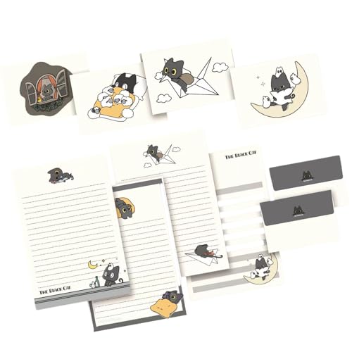 1 Set Kleine Schwarze Katzen Briefpapier Set Briefpapier mit Umschlägen Briefpapier und Umschlägen Set für Einladungskarten 1 Set Kleine Schwarze Katzen Briefpapier Set Briefpapier mit Umschlägen Briefpapier und Umschlägen Set für Einladungskarten von NVOQILIN