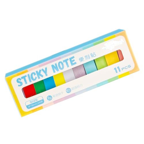 Selbstklebende Notizblöcke, ästhetische Haftnotizen, bunte Notizblöcke, farbige Indexe, Register, Schule, Bürobedarf, 11 Stück Selbstklebende Notizblöcke, ästhetische Haftnotizen, bunte Notizblöcke, farbige Indexe, Register, Schule, Bürobedarf, 11 Stück von NVOQILIN