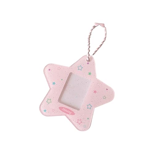Tragbarer Glitzerstern-Kartenhalter aus Acryl, eleganter Schlüsselanhänger für einfachen Transport und sichere Aufbewahrung von NVOQILIN