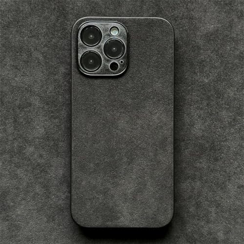 NVYRO Alcantara-Wildleder-Lederhülle für iPhone 15 Pro Max 14 13 12 Mini 11 6S 7 8 Plus Xs Max X Xr SE 2022, Rückseite aus Fell, dunkelgrau, für iPhone 13 Mini NVYRO Alcantara-Wildleder-Lederhülle für iPhone 15 Pro Max 14 13 12 Mini 11 6S 7 8 Plus Xs Max X Xr SE 2022, Rückseite aus Fell, dunkelgrau, für iPhone 13 Mini von NVYRO
