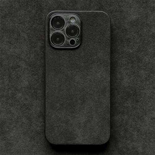 NVYRO Alcantara-Wildleder-Lederhülle für iPhone 15 Pro Max 14 13 12 Mini 11 6S 7 8 Plus Xs Max X Xr SE 2022 Turn Fur Back Cover, Schwarz, für iPhone 11 NVYRO Alcantara-Wildleder-Lederhülle für iPhone 15 Pro Max 14 13 12 Mini 11 6S 7 8 Plus Xs Max X Xr SE 2022 Turn Fur Back Cover, Schwarz, für iPhone 11 von NVYRO