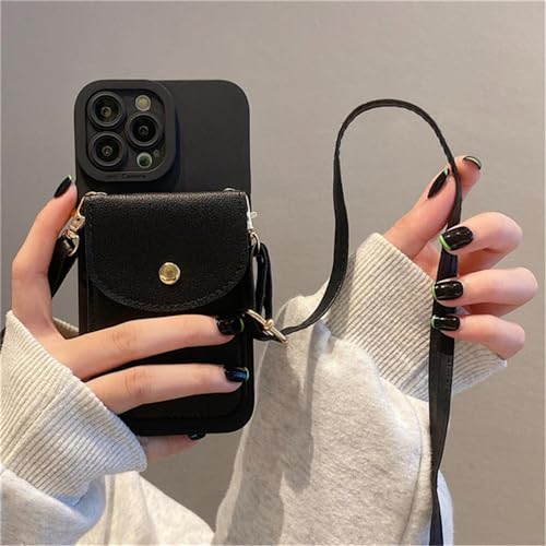 NVYRO Lanyard Leder Kartenhalter Brieftasche Weiche Handyhülle für iPhone 14 13 12 11 15 Pro Max 7 8 Plus X XR XS Silikonhülle,Schwarz,Für iPhone 14 NVYRO Lanyard Leder Kartenhalter Brieftasche Weiche Handyhülle für iPhone 14 13 12 11 15 Pro Max 7 8 Plus X XR XS Silikonhülle,Schwarz,Für iPhone 14 von NVYRO