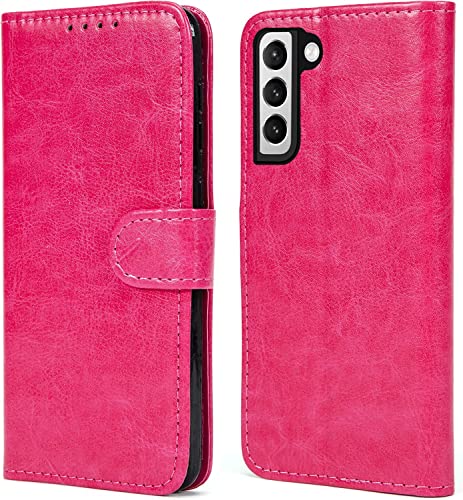 NWNK13 Schutzhülle für Samsung Galaxy A55, Leder, Brieftaschenformat, Standfunktion, mit Kartenfächern, kompatibel mit Galaxy A55 5G, Rosa von NWNK13