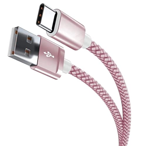 NWNK13 USB C Kabel Typ C Schnellladekabel für Samsung Galaxy A12 / A32 / A42 / A52 / A72 Nylon geflochten Android Handy Ladekabel Kabel Sync Kabel (3 m, rosa) von NWNK13