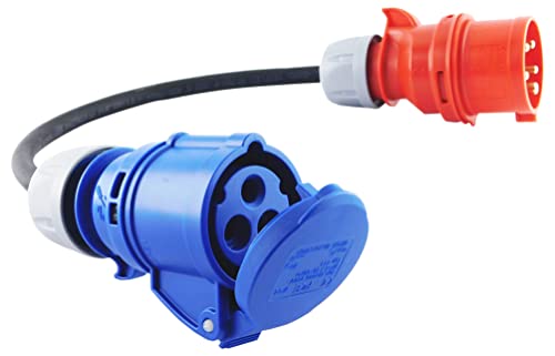 NWP Adapter CEE Kupplung 230V 16A auf CEE Stecker 400V 16A - 3x2,5mm² Gummischlauchleitung - IP44 - Für Camping, Caravan, Boot, Märkte, Außenbereich NWP Adapter CEE Kupplung 230V 16A auf CEE Stecker 400V 16A - 3x2,5mm² Gummischlauchleitung - IP44 - Für Camping, Caravan, Boot, Märkte, Außenbereich von NWP