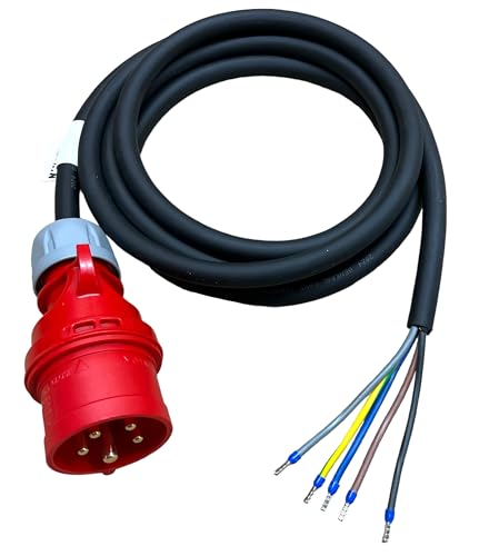 NWP CEE-Anschlusskabel Anschlussleitung 3m 400V 16A, Schwarz, IP44 5x2,5 mm² H07RN-F - Gummischlauchleitung - 10cm abgemantelt mit Aderendhülsen NWP CEE-Anschlusskabel Anschlussleitung 3m 400V 16A, Schwarz, IP44 5x2,5 mm² H07RN-F - Gummischlauchleitung - 10cm abgemantelt mit Aderendhülsen von NWP