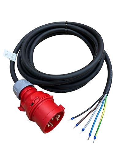 NWP CEE-Anschlusskabel Anschlussleitung 5m 400V 16A, Schwarz, IP44 5x2,5 mm² H07RN-F - Gummischlauchleitung - 10cm abgemantelt mit Aderendhülsen NWP CEE-Anschlusskabel Anschlussleitung 5m 400V 16A, Schwarz, IP44 5x2,5 mm² H07RN-F - Gummischlauchleitung - 10cm abgemantelt mit Aderendhülsen von NWP