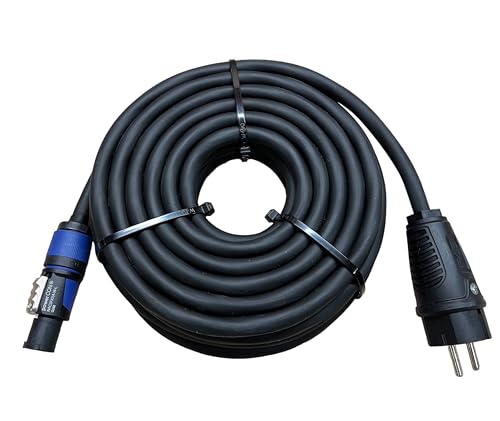 NWP Netzkabel 10m powerCON blau auf 230V Schuko Stecker - 3x2,5mm² - Gummischlauchleitung - NAC3FXXA-W-L Power-In (blau) von NWP