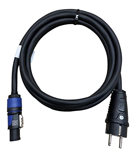 NWP Netzkabel 3m powerCON blau auf 230V Schuko Stecker - 3x2,5mm² - Gummischlauchleitung - NAC3FXXA-W-L Power-In (blau) von NWP