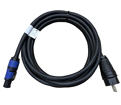 NWP Netzkabel 5m powerCON blau auf 230V Schuko Stecker - 3x2,5mm² - Gummischlauchleitung - NAC3FXXA-W-L Power-In (blau) von NWP