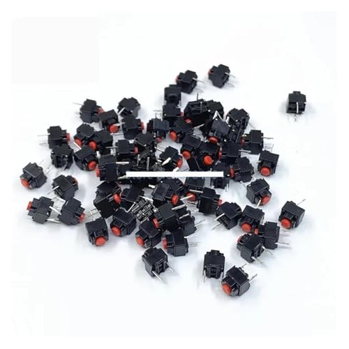 100PCS Mute Button 6 * 6 * 7.3 Silent Switch Wireless Wired Button Switch 6X6X7.3MM NWPNLXEA(Red button) von NWPNLXEA