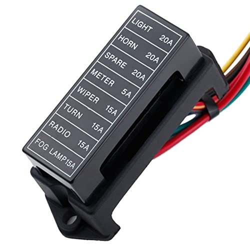 Schützende Verdrahtung 8 Way DC32V Circuit Blade FuseBox FuseBlock FuseHolder ATC ATO 2-Input 8-Outut Wire for Bus Ship Trailer Car Coat von NWPNLXEA