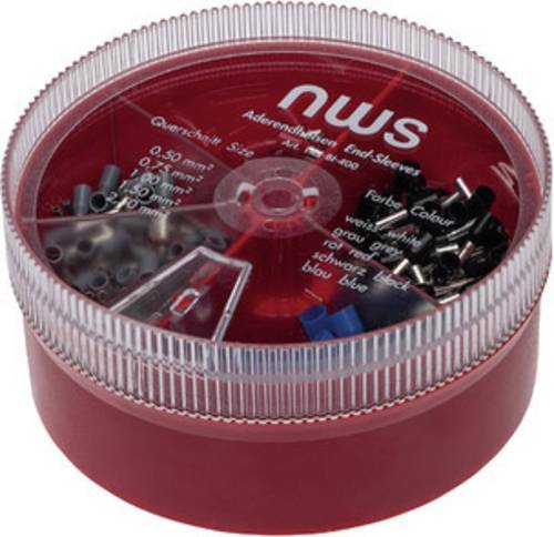 NWS 144-BI-400 Aderendhülsen-Sortiment 0.5 mm², 0.75 mm², 1 mm², 1.5 mm², 2.5mm² Teilisoliert von NWS