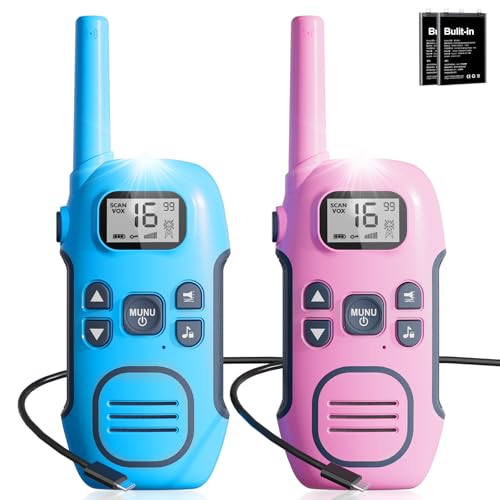 NXGKET Walkie Talkie Kinder Erwachsene, Walki Talki 5 km Reichweite, 16 Kanäle Funkgeräte, Walkie-Talkie Aufladbar mit 1200 mAh Li-ion Akku, VOX Taschenlampe für Freien, Camping, Wandern, Abenteuer NXGKET Walkie Talkie Kinder Erwachsene, Walki Talki 5 km Reichweite, 16 Kanäle Funkgeräte, Walkie-Talkie Aufladbar mit 1200 mAh Li-ion Akku, VOX Taschenlampe für Freien, Camping, Wandern, Abenteuer von NXGKET