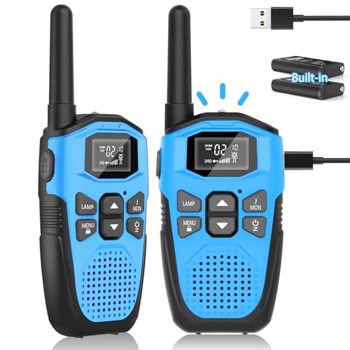 Walkie Talkie Kinder Aufladbar mit Eingebauter Li-Ion Akku,NXGKET Walki Talki 2er Set Spielzeug für MäDchen Jungen Ab 5 Jahre,16 KanäLe Funkgeräte mit Taschenlampe für Draussen Spiele,Camping,Wandern Walkie Talkie Kinder Aufladbar mit Eingebauter Li-Ion Akku,NXGKET Walki Talki 2er Set Spielzeug für MäDchen Jungen Ab 5 Jahre,16 KanäLe Funkgeräte mit Taschenlampe für Draussen Spiele,Camping,Wandern von NXGKET