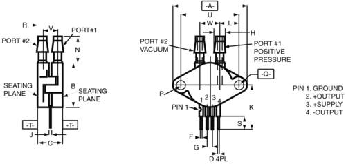 NXP Semiconductors MPX2010DP Drucksensor 1 St. 0 kPa bis 10 kPa Print von NXP Semiconductors