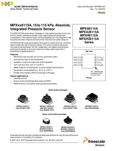 NXP Semiconductors MPXH6115AC6U Drucksensor 1 St. 15 kPa bis 115 kPa SMD, SMT Tube von NXP Semiconductors