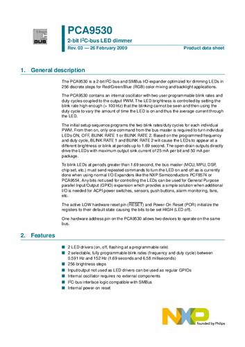 NXP Semiconductors PCA9530D,118 Schnittstellen-IC - E-A-Erweiterungen SO-8 Tape on Full reel von NXP Semiconductors