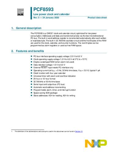 NXP Semiconductors PCF8593T/1,118 Linear IC SO-8 Tape on Full reel von NXP Semiconductors