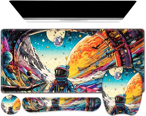 Großes Anime-Mauspad mit Handgelenkstütze, 4-in-1-Set, XXL-Mauspad für großes Spiel, Tastatur-Handgelenkauflage, Maus-Handgelenkauflage, Untersetzer, Gaming-Matte für Zuhause, Büro, Computer, Junge Großes Anime-Mauspad mit Handgelenkstütze, 4-in-1-Set, XXL-Mauspad für großes Spiel, Tastatur-Handgelenkauflage, Maus-Handgelenkauflage, Untersetzer, Gaming-Matte für Zuhause, Büro, Computer, Junge von NXZGO
