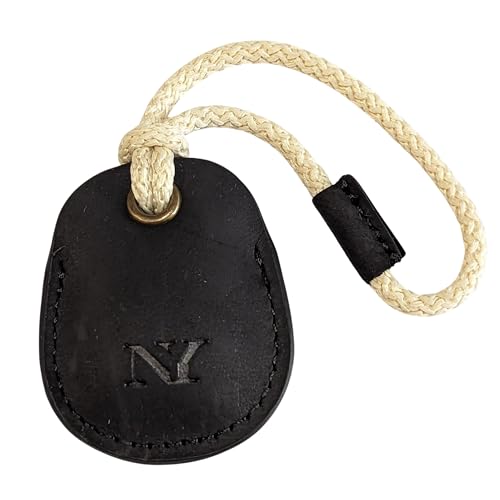 NEYYOS - Airtag Anhänger aus Echtem Leder, Air Tag Tracker, Hülle Tragbar & Schlüsselanhänger, Schutzhülle Schlüsselfinder, Holder, Keychain Halter Case für Schlusselbund (Schwarz, B) von NY NEYYOS