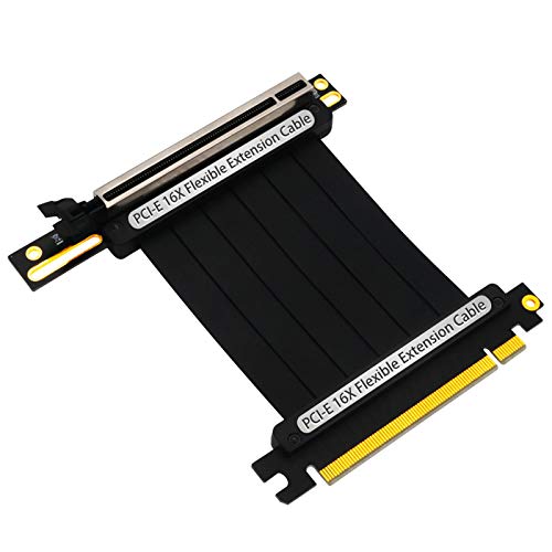 NYCEMAKEUP PCIe 3.0 X16 PCI für Express-Verlängerungskabel, flexibel, Hochgeschwindigkeit, 90-Grad-GUP mit LED für Grafikkarte, vertikale Montage, Spielkabel-Organizer von NYCEMAKEUP