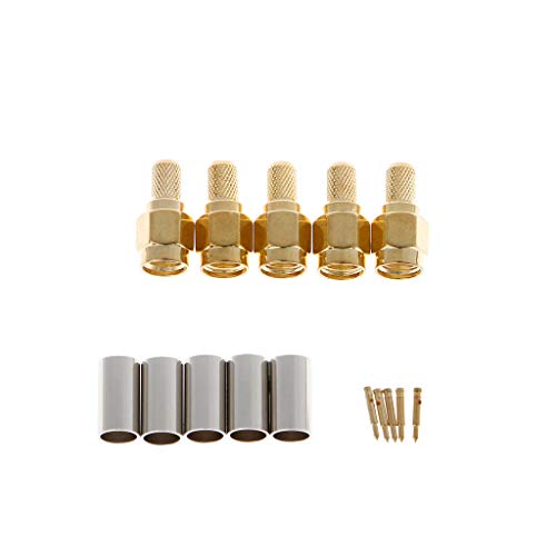 SMA-Stecker, RF-Koaxial-Stecker, Crimp für RG58, RG142, RG400, LMR195, RG223, Staubschutzkappe, Schutz, Sicherheitsstecker, Adapter, Buchse, Koaxialkabel, Kabel, Löten, Schottplatte, O-Presse, 5 Stück SMA-Stecker, RF-Koaxial-Stecker, Crimp für RG58, RG142, RG400, LMR195, RG223, Staubschutzkappe, Schutz, Sicherheitsstecker, Adapter, Buchse, Koaxialkabel, Kabel, Löten, Schottplatte, O-Presse, 5 Stück von NYCEMAKEUP