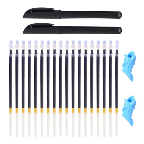 2 Schwarze Stifthalter Und 18 Blaue Nachfüllungen Und 2 Stifthalter, Magischer Stift, Magische Tinte, Magischer Stift Für Kinder, Geeignet Für Kinderkalligraphie, Malen Und Lustiges Lernen Usw. von NYGGTYK