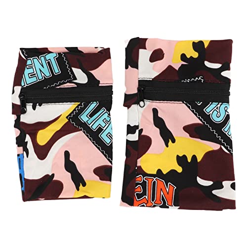 2 Stück Walking Phone Armband Halter Ärmel Arm Tasche Laufen Sport Übung Jogging Leichtes Weiches Atmungsaktives Polyester (NysuzhoujigGrawur-11) von NYSUZHOUJI
