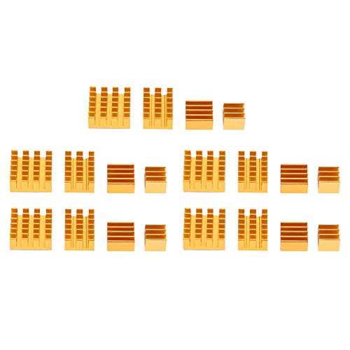 20pcs Goldfarbe Aluminium Kühlkörper CPU -Kühler mit Klebstoff für Himbeer PI 2/3/4 3B+ 4B von NYSUZHOUJI
