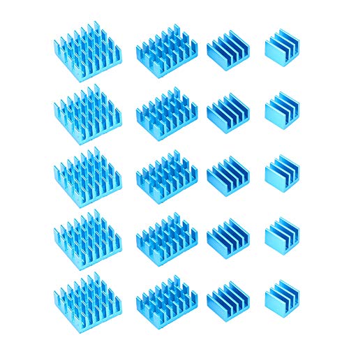 Blaues Aluminium Kühlkörper CPU -Kühler mit Klebstoff für 2 3 4 3b+ 4b Kühlkühler Kit von NYSUZHOUJI