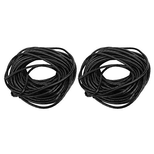 Drahts chutz Spiral PP Kabel hülle 2 Pack Kabels chutz zubehör (Schwarzer Durchmesser 6mm) von NYSUZHOUJI