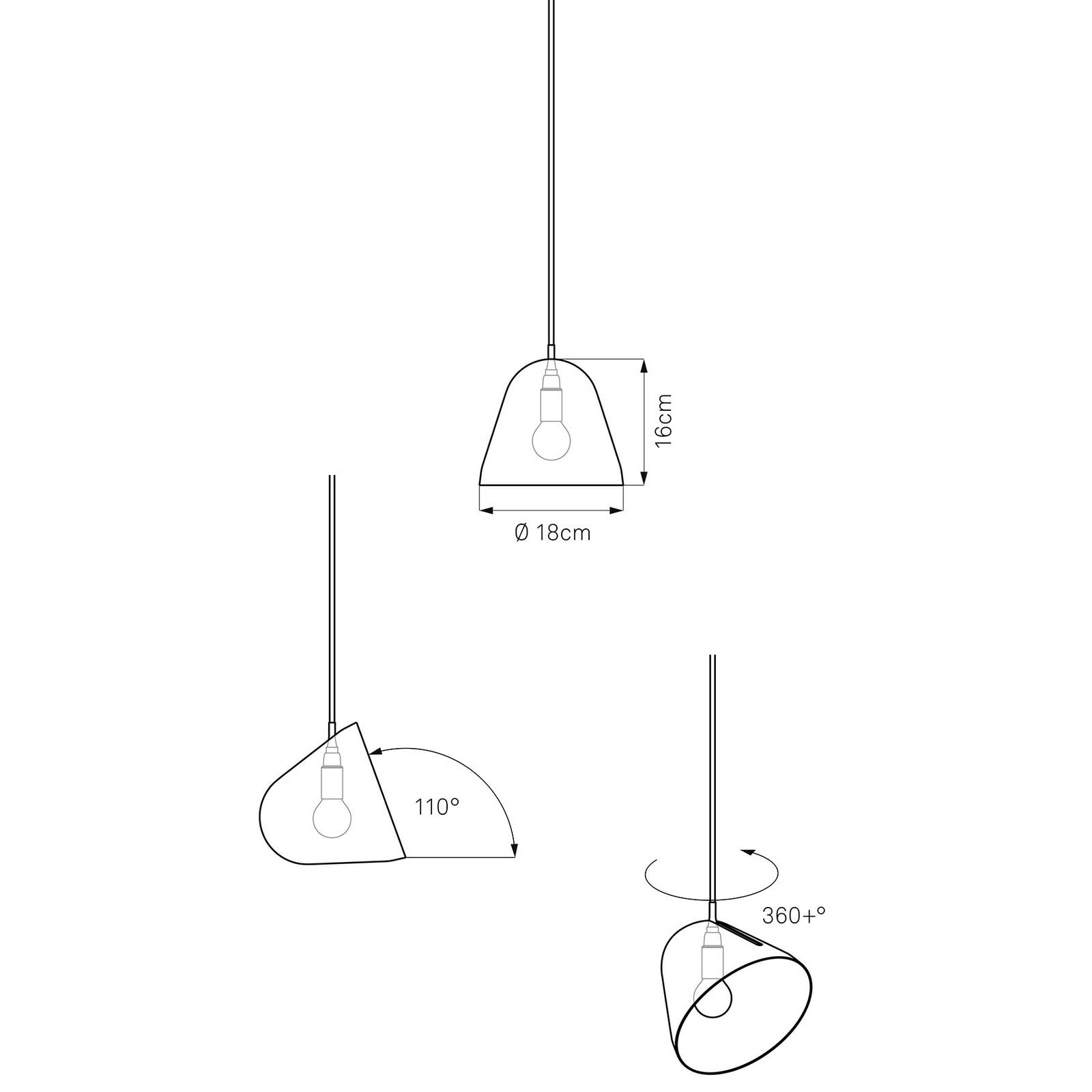 Nyta Tilt S Pendelleuchte Kabel 3m rot, grau von NYTA