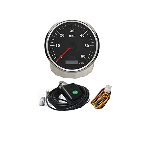NZBZTGGKMK Geographisches Positionierungs System Tacho Speed ​​Message 6 0mph for Kilometerstand 110mm Dimension for rotem/gelber Hintergrundbeleuchtung 12V / 24V Auto-Tachometer(BS) von NZBZTGGKMK
