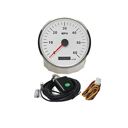 NZBZTGGKMK Geographisches Positionierungs System Tacho Speed ​​Message 6 0mph for Kilometerstand 110mm Dimension for rotem/gelber Hintergrundbeleuchtung 12V / 24V Auto-Tachometer(WS) von NZBZTGGKMK