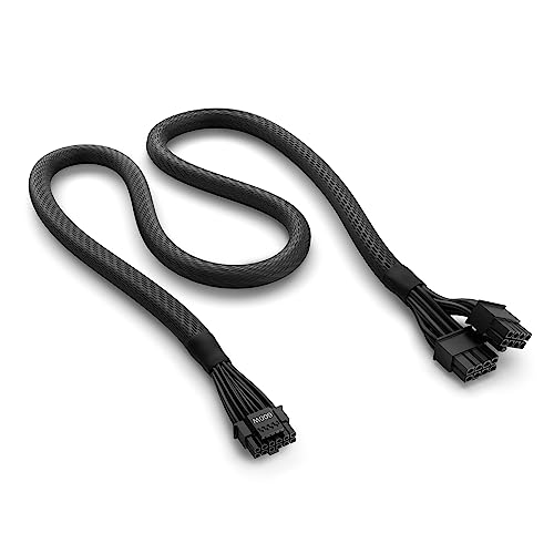 NZXT 12VHPWR-Adapterkabel für NZXT Netzteile– 12+4-Pin (16-Pin) 12HVPWR auf Dual 8-Pin PCIe – Für NVIDIA Grafikkarten Serie 40 mit ATX NZXT 2.X-Netzteilen (PA-xG1BB) – Nennleistung 600 Watt – Schwarz von NZXT