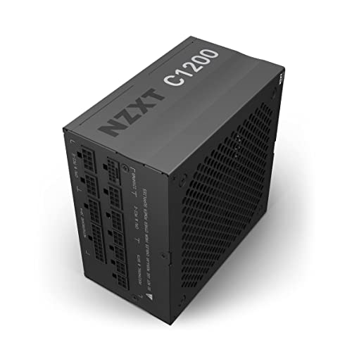NZXT C1200 PSU - 1200 Watt Gaming PC Netzteil - ATX 3.0 - PCIe 5.0 12VHPWR Anschluss - 80 Plus Gold Effizienz - Voll Modular - Zero Fan Mode - Schwarz ummantelte Kabel - 10 Jahre Garantie - Schwarz von NZXT