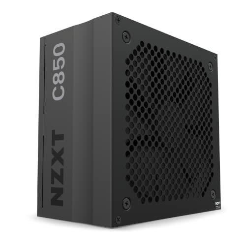 NZXT C850 - PA-8G1BB-EU- 850-Watt-Netzteil - 80+ Gold-Zertifiziert - Hybride Silent-Fan-Steuerung - Fluiddynamische Lager - Modulares Design - Sleeved-Kabel - ATX-Gaming-Netzteil von NZXT