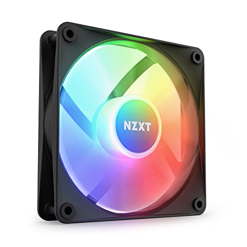 NZXT F120 RGB Core – 120 mm nabenmontierter RGB-Lüfter – 8 einzeln ansteuerbare LEDs – Halbtransparente Lüfterblätter – Hydrodynamisches Gleitlager – PWM-Steuerung – CAM-Software – Schwarz von NZXT