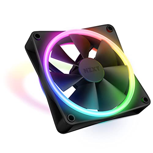 NZXT F120 RGB Duo - 120mm doppelseitiger RGB-Lüfter – 20 einzeln adressierbare LEDs – Ausgeglichener Airflow und statischer Druck – Fluid Dynamic Bearing – PWM Control – Schwarz von NZXT