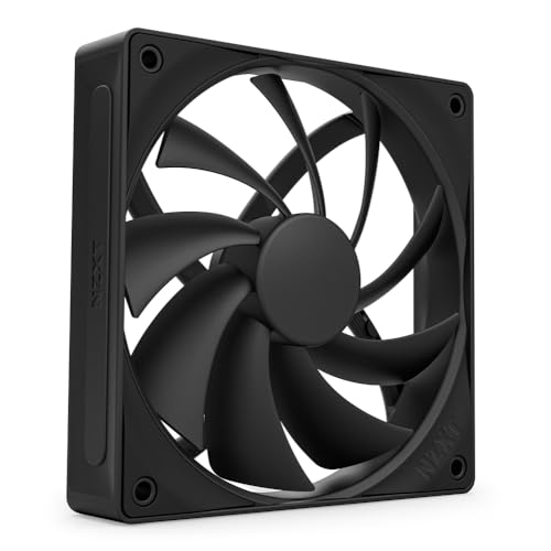 NZXT F120Q | 120 mm Quiet Airflow PC-Gehäuselüfter | Ansaug- oder Abluftbetrieb | Abgeschrägter Rahmen für einen konzentrierten Luftstrom | Hydrodynamische Gleitlager | Leise | PWM-Steuerung | Schwarz von NZXT