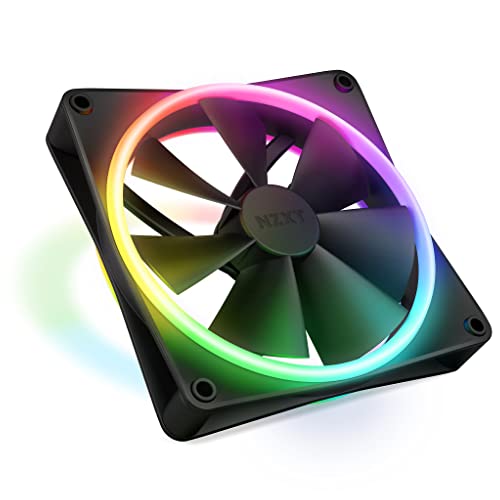 NZXT F140 RGB Duo - 140mm doppelseitiger RGB-Lüfter - 20 einzeln adressierbare LED - ausgeglichener Airflow und statischer Druck - Fluiddynamisches Lager - Schwarz von NZXT