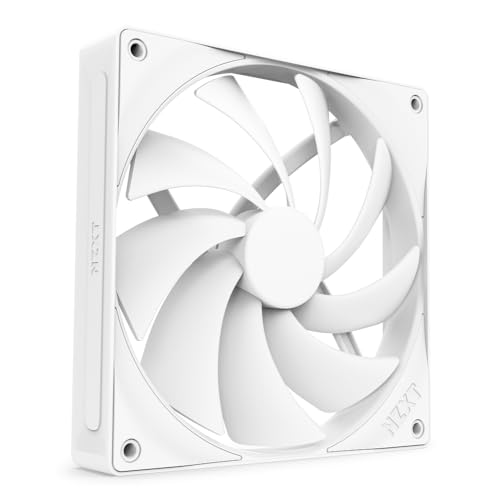 NZXT F140Q | 140 mm Quiet Airflow PC-Gehäuselüfter | Ansaug- oder Abluftbetrieb | Abgeschrägter Rahmen für einen konzentrierten Luftstrom | Hydrodynamische Gleitlager | Leise | PWM-Steuerung | Weiß von NZXT